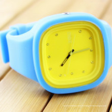 Fábrica de China Reloj de silicona de plástico colorido Relojes Imagen Promoción Regalo Deporte Relojes de pulsera negros CE ROHS